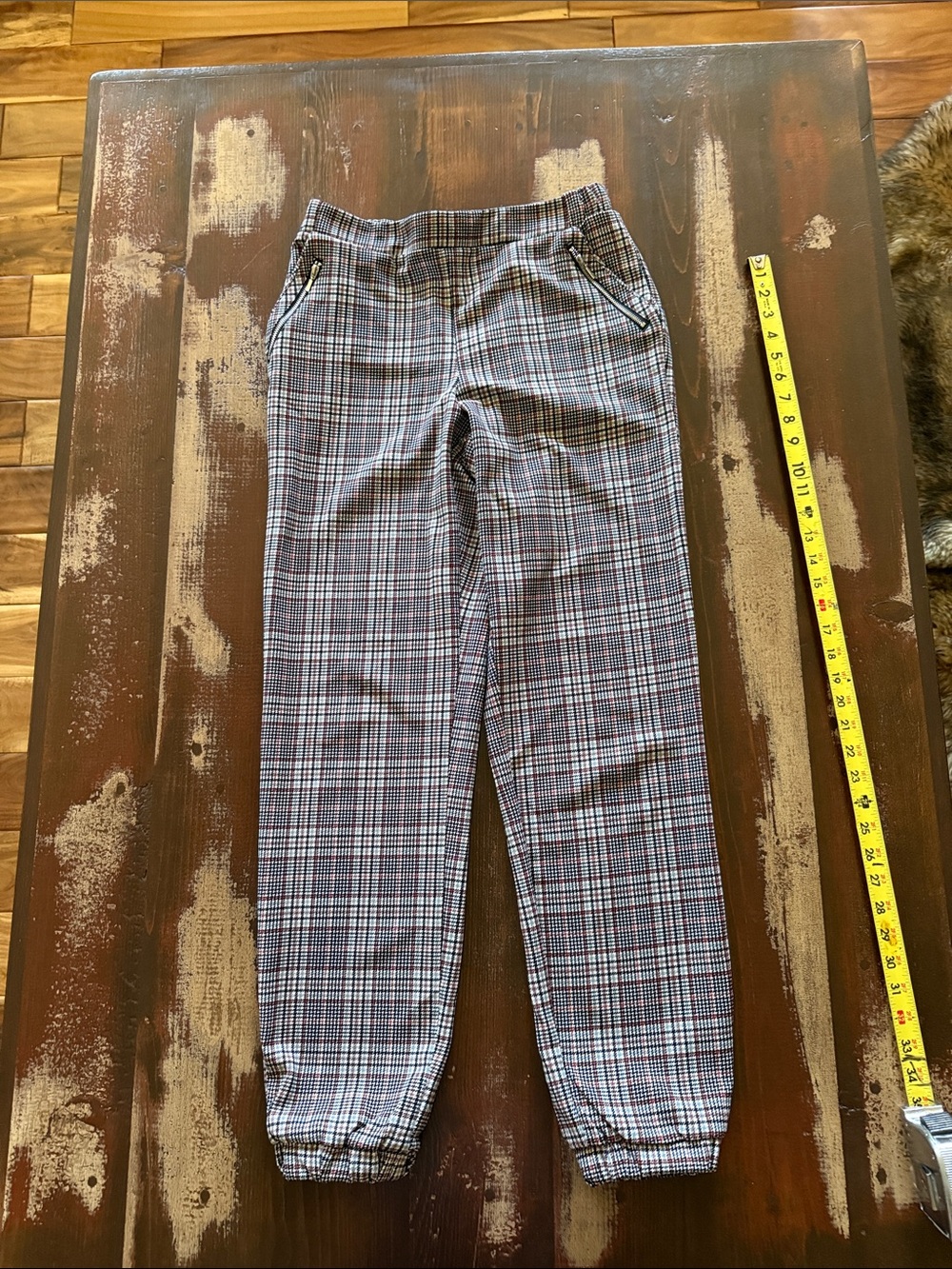 Maurices Plaid Jogger Pants - Black, Gray, White